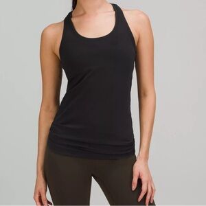 Lululemon black racer back tank top size 0